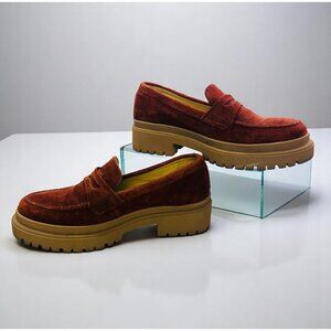 Portland Leather Womens Patina Zoe Chunky Loafer Suede Size US 10 | EUR 40